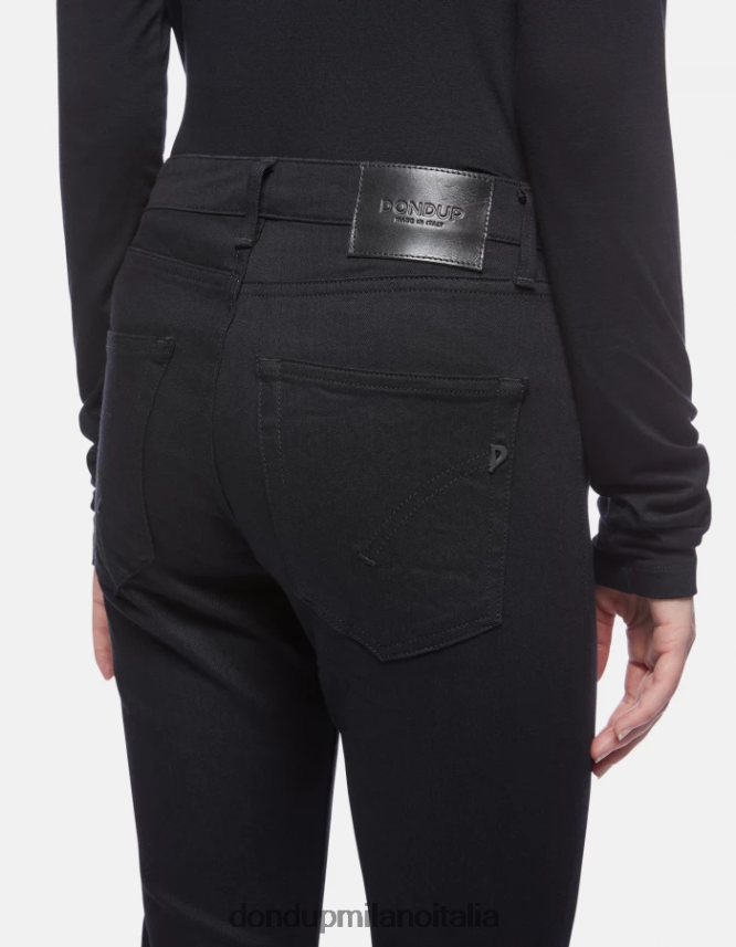 DONDUP mujer Vaqueros bootcut súper ajustados Mandy en denim elástico vestir negro AZX2Z079