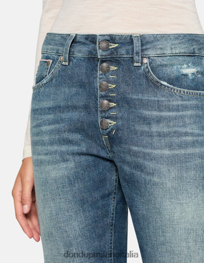 DONDUP mujer Vaqueros koons holgados de denim con orillo rígido vestir azul AZX2Z098