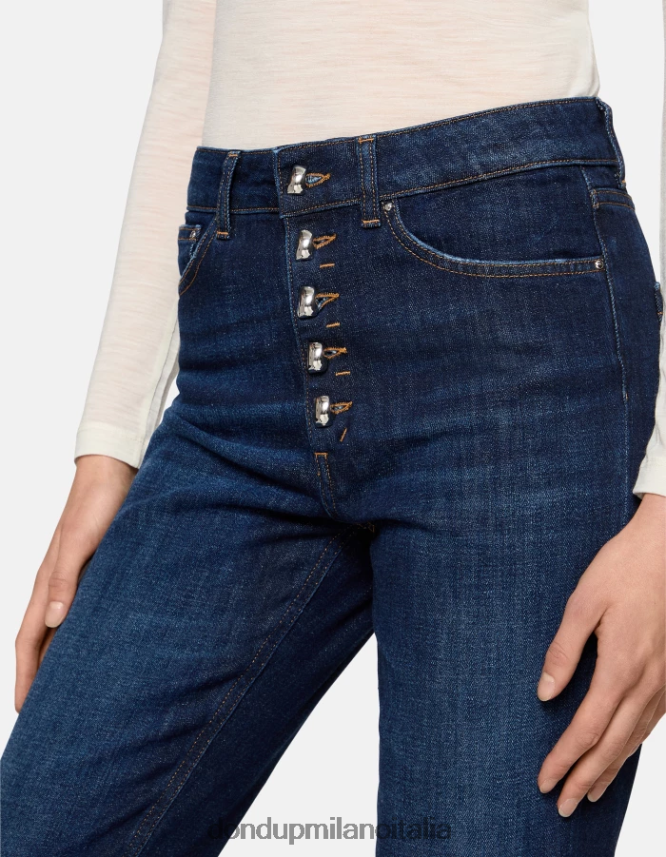 DONDUP mujer Vaqueros koons holgados de denim elástico vestir azul AZX2Z019