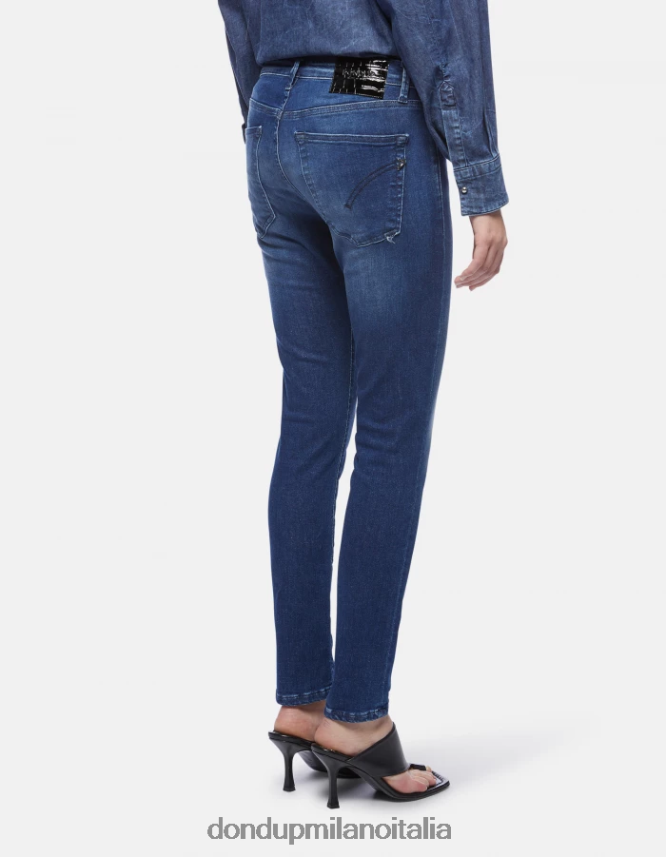 DONDUP mujer Vaqueros súper ajustados iris en denim elástico vestir azul AZX2Z060