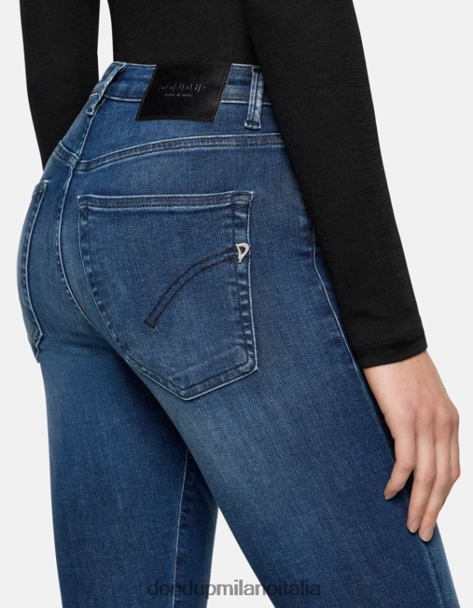 DONDUP mujer Vaqueros súper ajustados iris en denim elástico vestir azul AZX2Z068