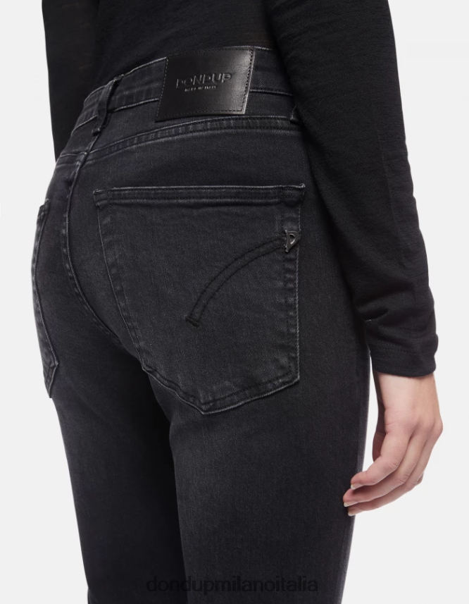 DONDUP mujer Vaqueros súper ajustados iris en denim elástico vestir negro AZX2Z078