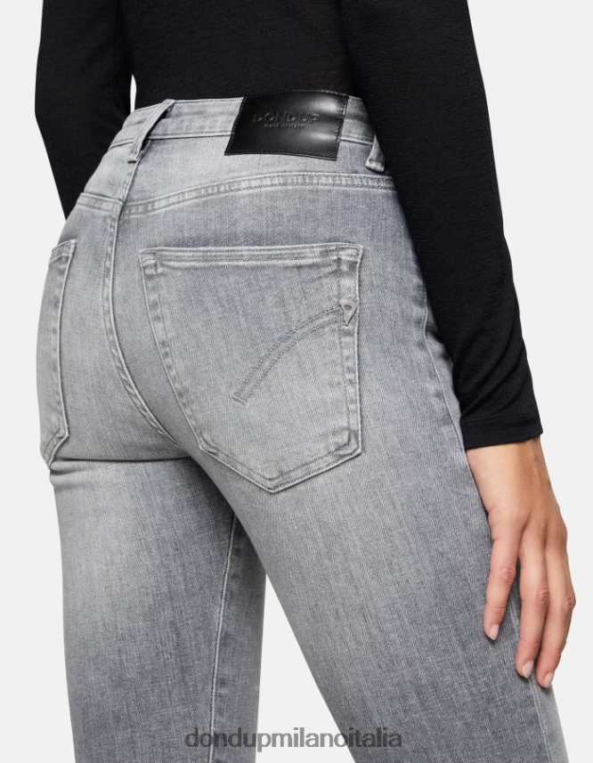 DONDUP mujer Vaqueros súper ajustados iris en denim elástico vestir topo AZX2Z018