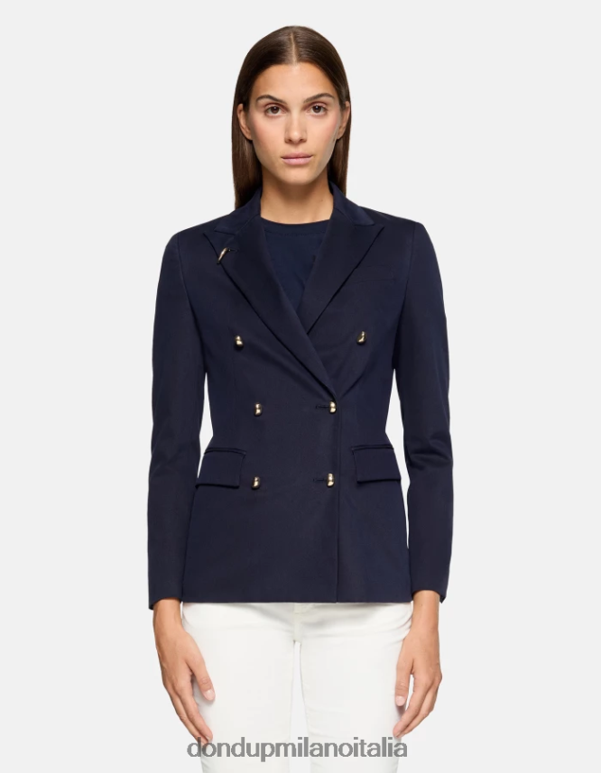 DONDUP mujer blazer de algodón con doble botonadura vestir Azul marino AZX2Z0370