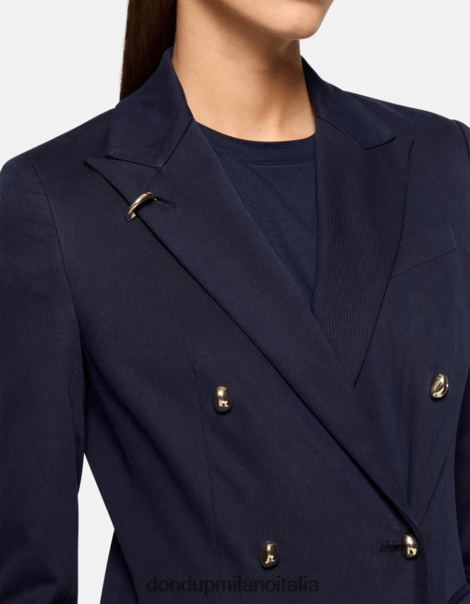 DONDUP mujer blazer de algodón con doble botonadura vestir Azul marino AZX2Z0370