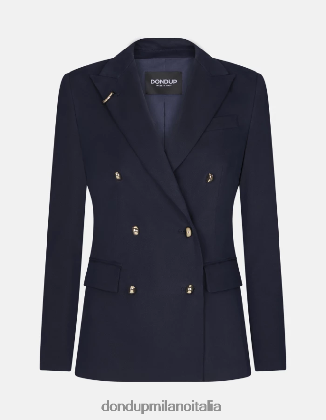 DONDUP mujer blazer de algodón con doble botonadura vestir Azul marino AZX2Z0370