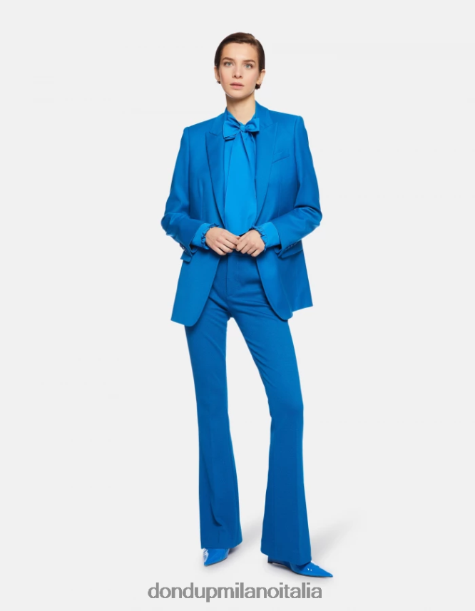 DONDUP mujer blazer de franela con botonadura simple vestir turquesa AZX2Z0386