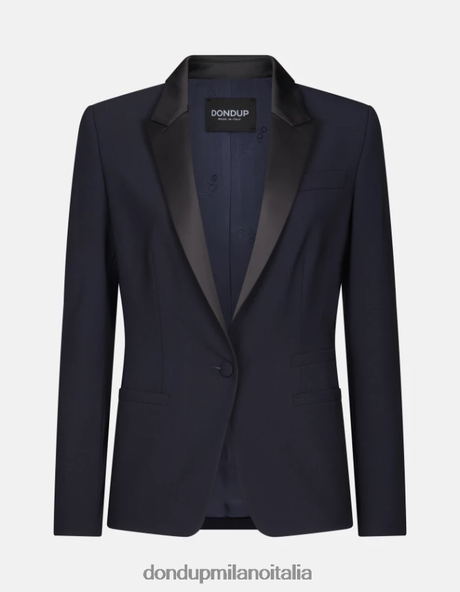 DONDUP mujer blazer de lana con botonadura simple vestir Azul marino AZX2Z0382