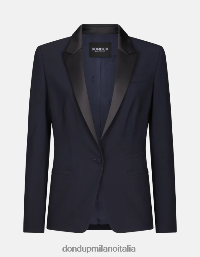 DONDUP mujer blazer de lana con botonadura simple vestir Azul marino AZX2Z0382