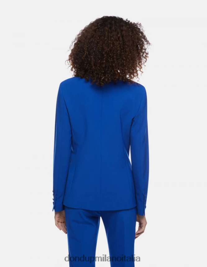 DONDUP mujer blazer de lana con botonadura simple vestir azul real AZX2Z0383