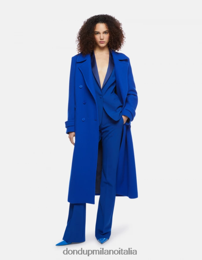 DONDUP mujer blazer de lana con botonadura simple vestir azul real AZX2Z0383