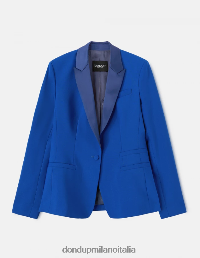 DONDUP mujer blazer de lana con botonadura simple vestir azul real AZX2Z0383