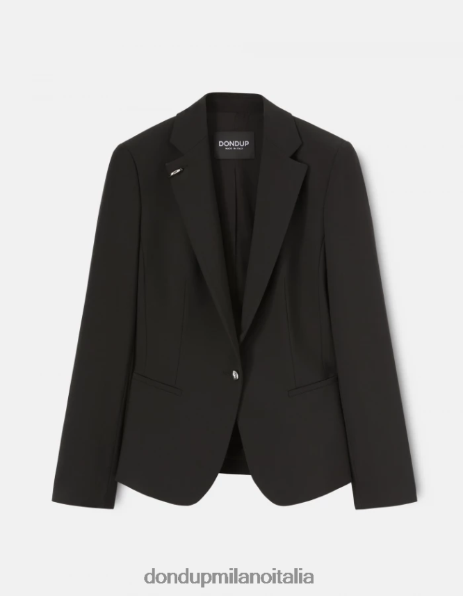 DONDUP mujer blazer de lana con botonadura simple vestir negro AZX2Z0389