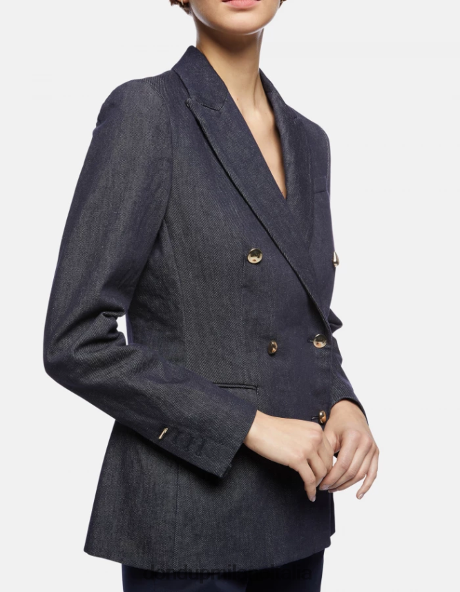 DONDUP mujer blazer de mezclilla con doble botonadura vestir azul AZX2Z0379