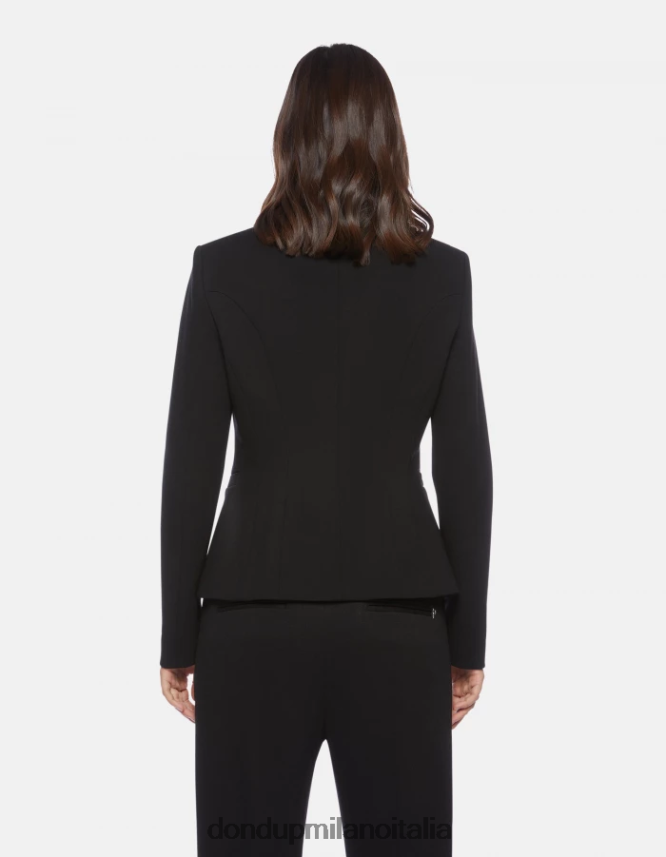 DONDUP mujer blazer de punto con doble botonadura vestir negro AZX2Z0390