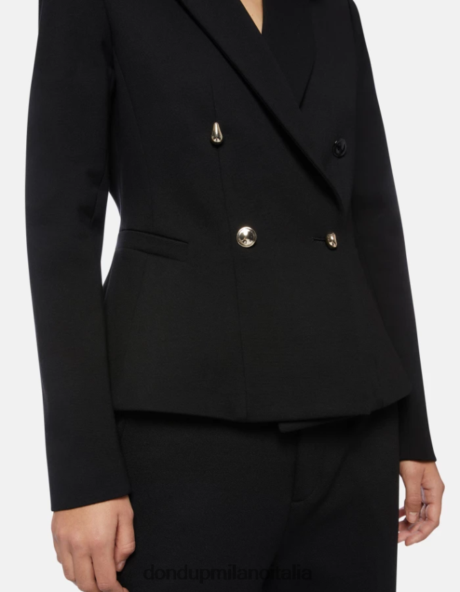 DONDUP mujer blazer de punto con doble botonadura vestir negro AZX2Z0390