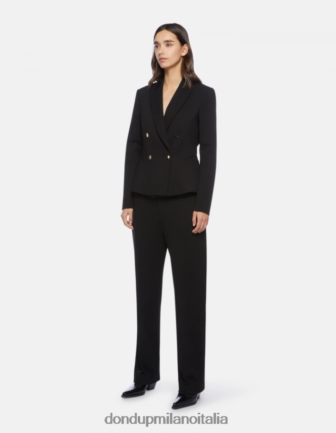 DONDUP mujer blazer de punto con doble botonadura vestir negro AZX2Z0390