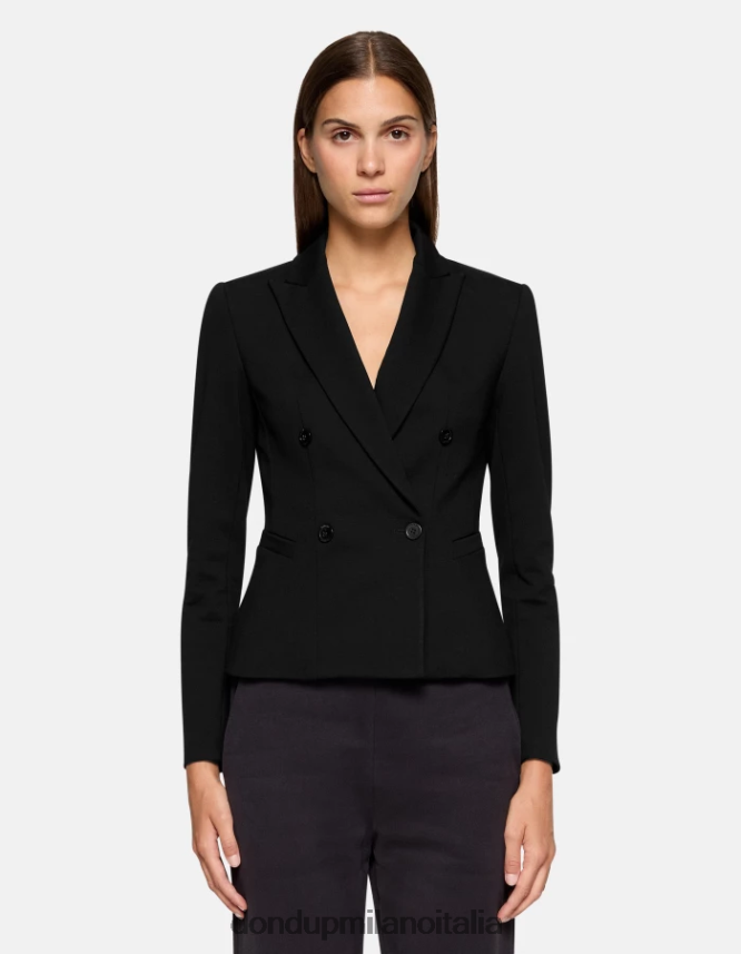 DONDUP mujer blazer de punto con doble botonadura vestir negro AZX2Z0392