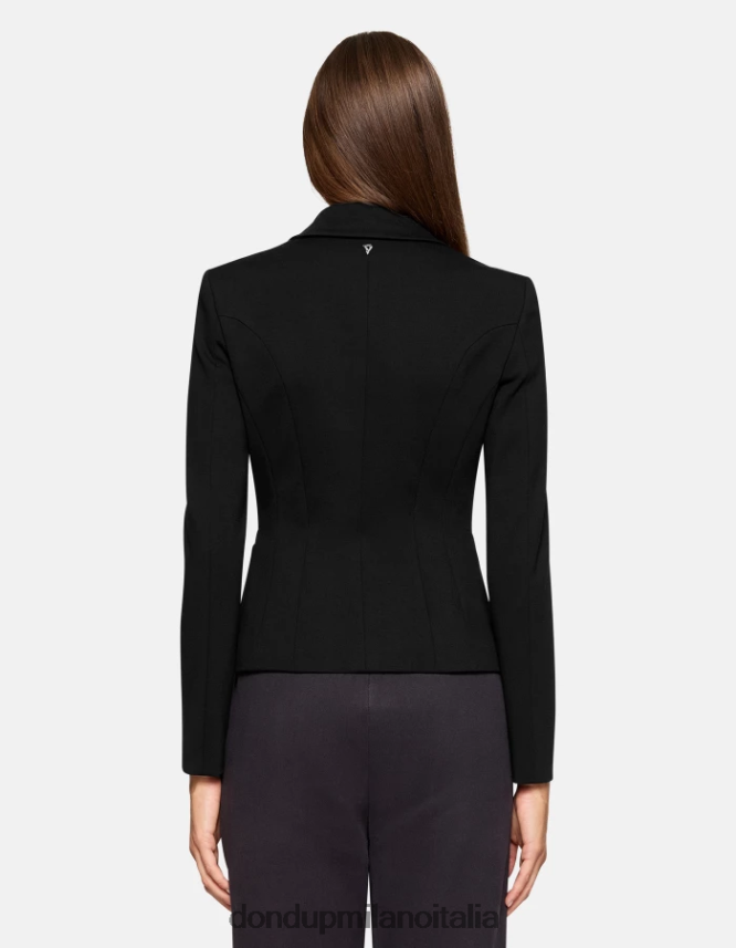 DONDUP mujer blazer de punto con doble botonadura vestir negro AZX2Z0392