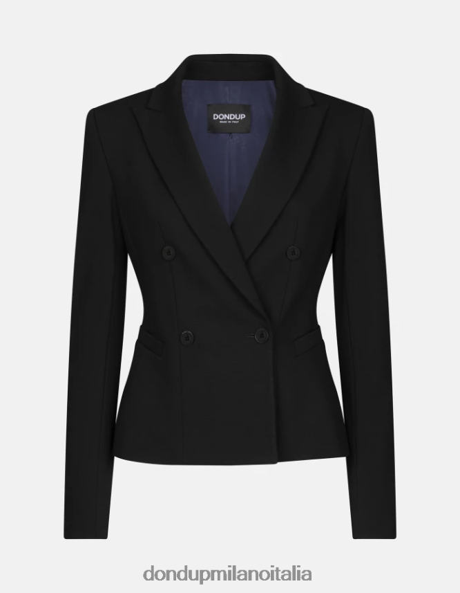 DONDUP mujer blazer de punto con doble botonadura vestir negro AZX2Z0392