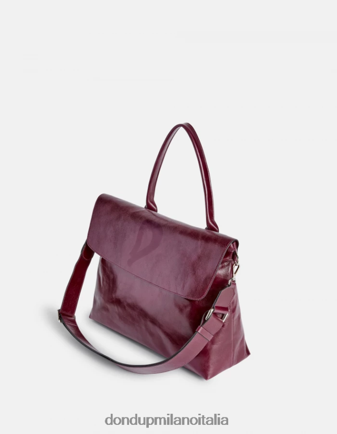 DONDUP mujer bolso de cuero brillante accesorios prugna AZX2Z0486