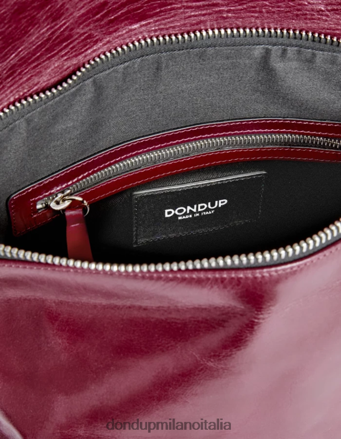 DONDUP mujer bolso de cuero brillante accesorios prugna AZX2Z0486