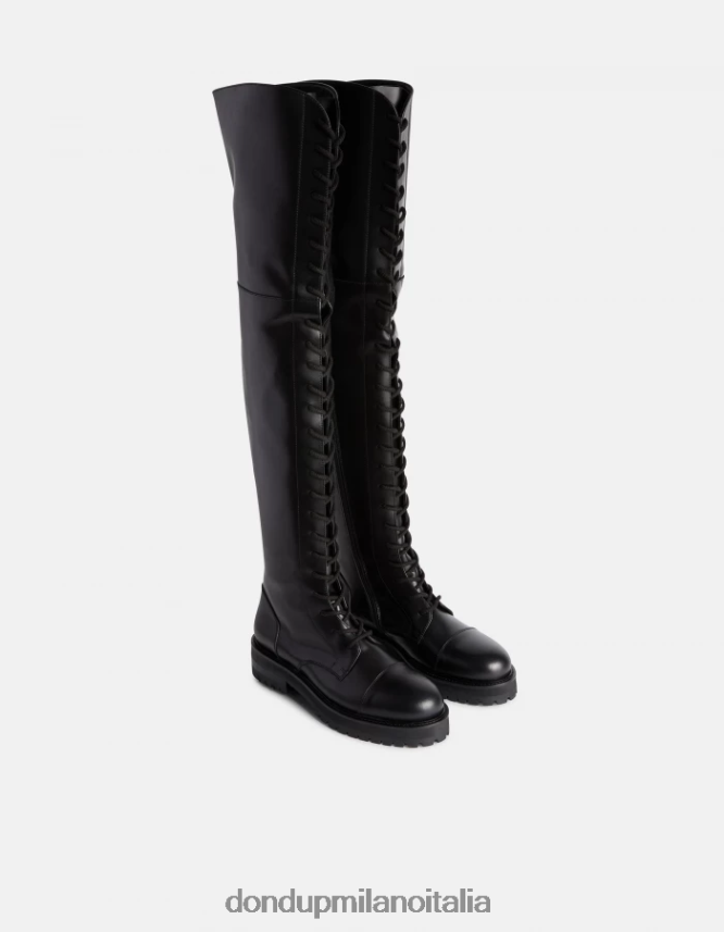 DONDUP mujer botas de piel de becerro napa calzado negro AZX2Z0458