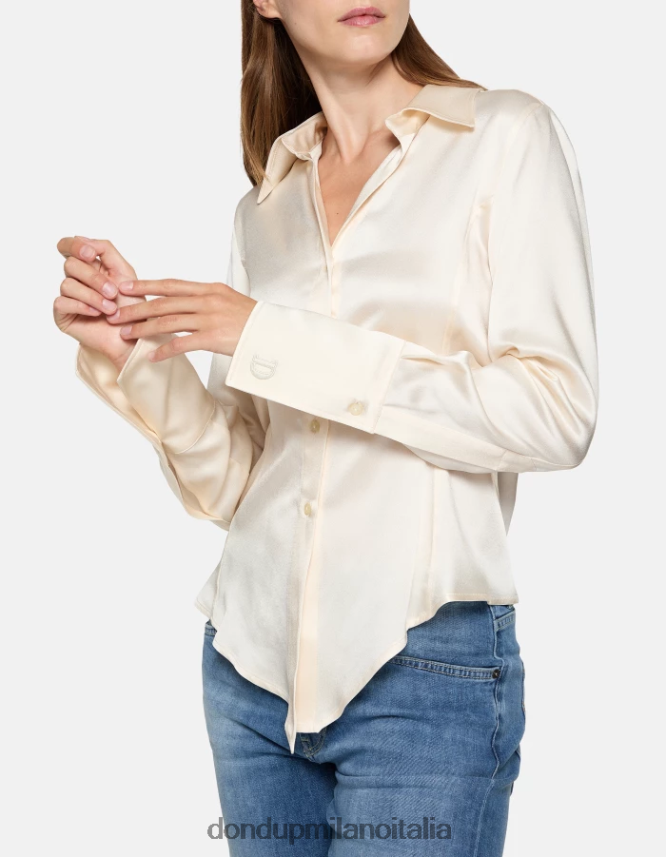 DONDUP mujer camisa ajustada de satén vestir burro AZX2Z0253