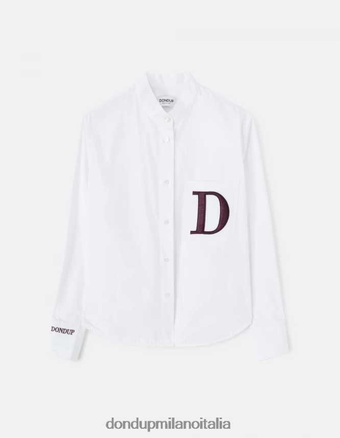 DONDUP mujer camisa de popelina regular fit vestir blanco AZX2Z0259