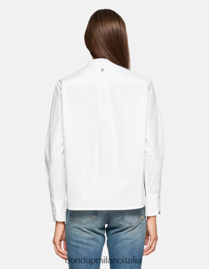 DONDUP mujer camisa de popelina regular fit vestir blanco AZX2Z0260