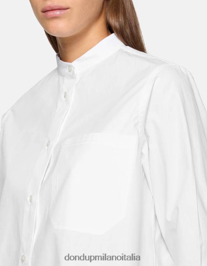 DONDUP mujer camisa de popelina regular fit vestir blanco AZX2Z0260