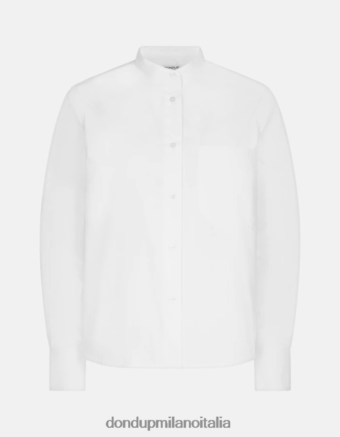 DONDUP mujer camisa de popelina regular fit vestir blanco AZX2Z0260