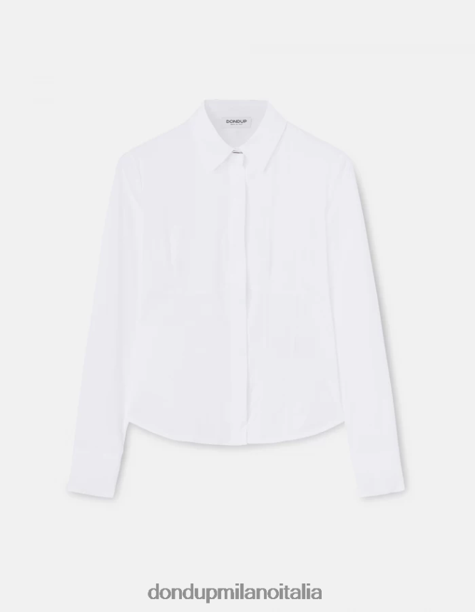 DONDUP mujer camisa de popelina slim vestir blanco AZX2Z0249