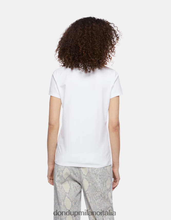 DONDUP mujer camiseta ajustada de punto vestir blanco AZX2Z0419