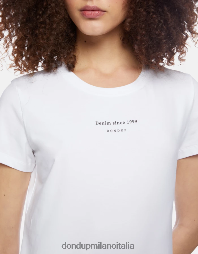 DONDUP mujer camiseta ajustada de punto vestir blanco AZX2Z0419