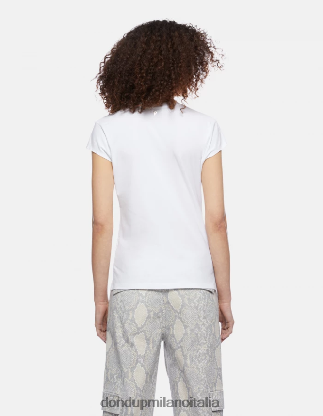 DONDUP mujer camiseta ajustada de punto vestir blanco AZX2Z0421