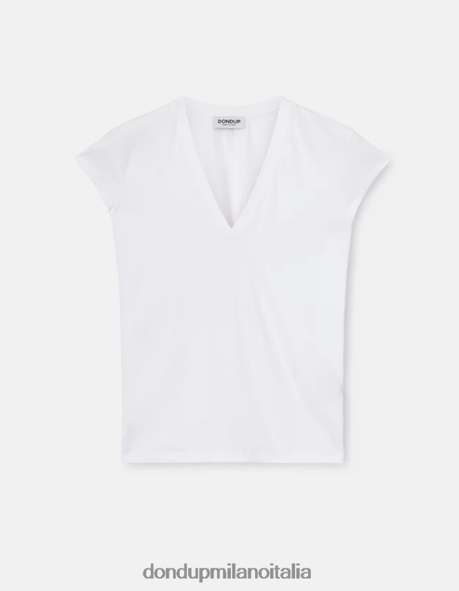 DONDUP mujer camiseta ajustada de punto vestir blanco AZX2Z0421