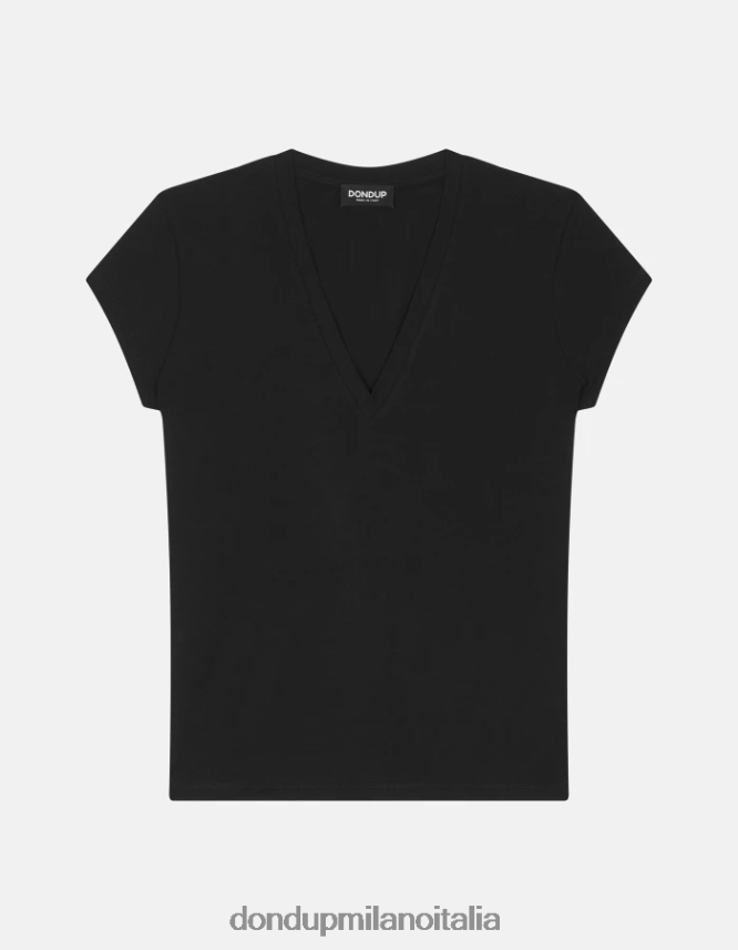 DONDUP mujer camiseta ajustada de punto vestir negro AZX2Z0420