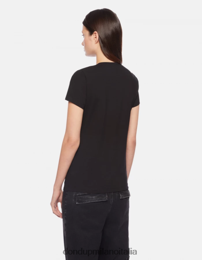 DONDUP mujer camiseta ajustada de punto vestir negro AZX2Z0439