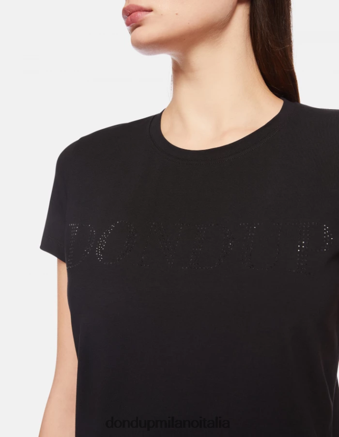 DONDUP mujer camiseta ajustada de punto vestir negro AZX2Z0439