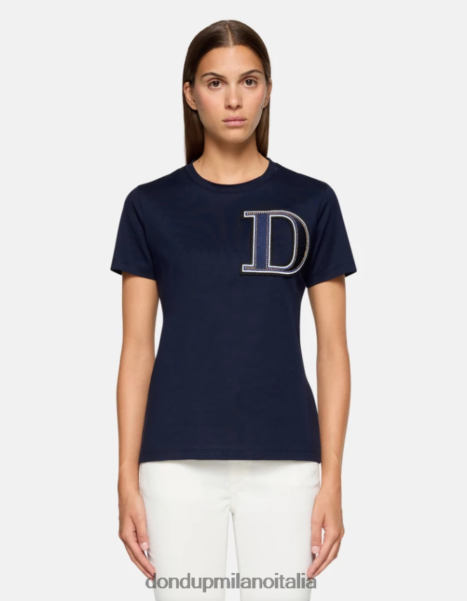 DONDUP mujer camiseta de punto regular fit vestir Azul marino AZX2Z0416