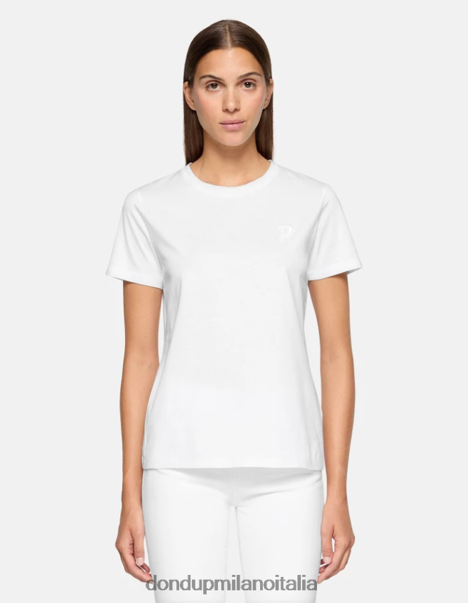 DONDUP mujer camiseta de punto regular fit vestir blanco AZX2Z0412