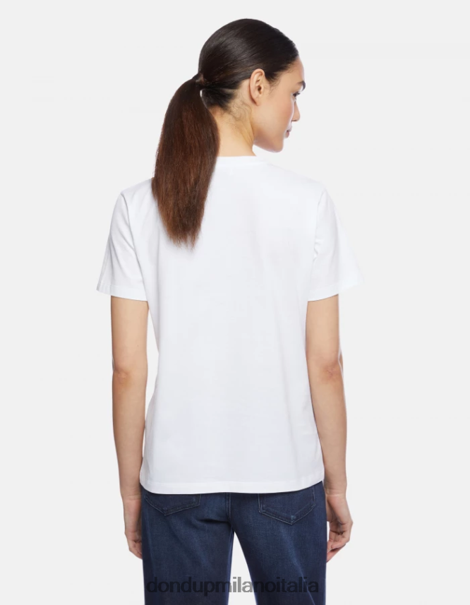 DONDUP mujer camiseta de punto regular fit vestir blanco AZX2Z0417