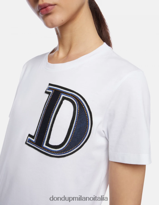 DONDUP mujer camiseta de punto regular fit vestir blanco AZX2Z0417