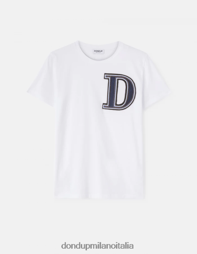 DONDUP mujer camiseta de punto regular fit vestir blanco AZX2Z0417