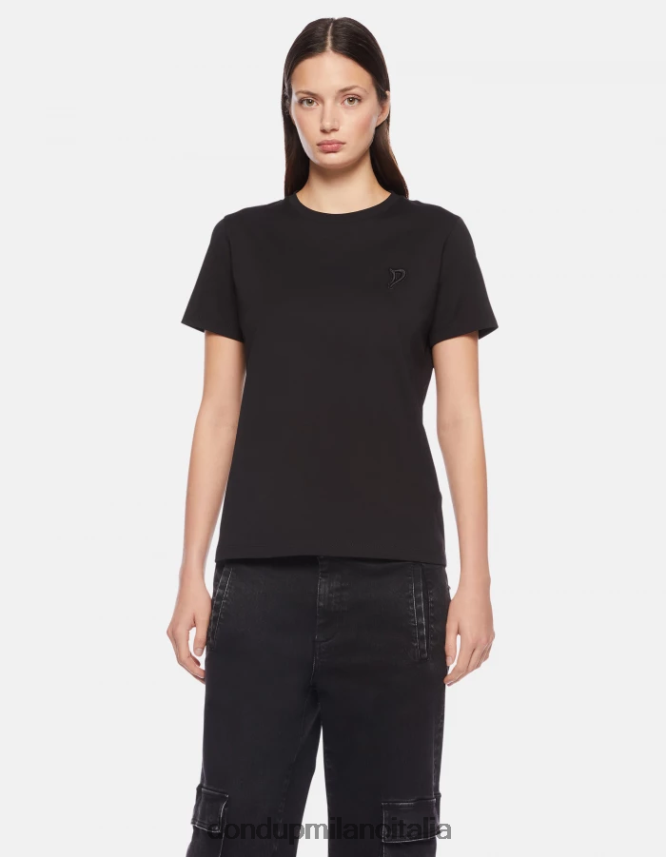 DONDUP mujer camiseta de punto regular fit vestir negro AZX2Z0413