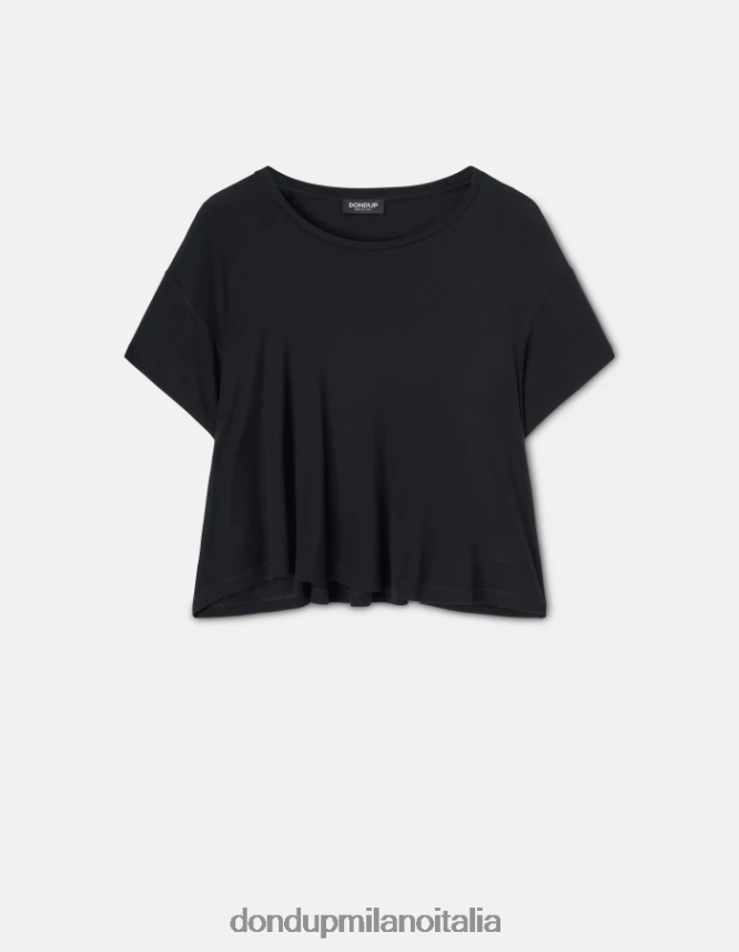 DONDUP mujer camiseta interlock oversize vestir negro AZX2Z0449