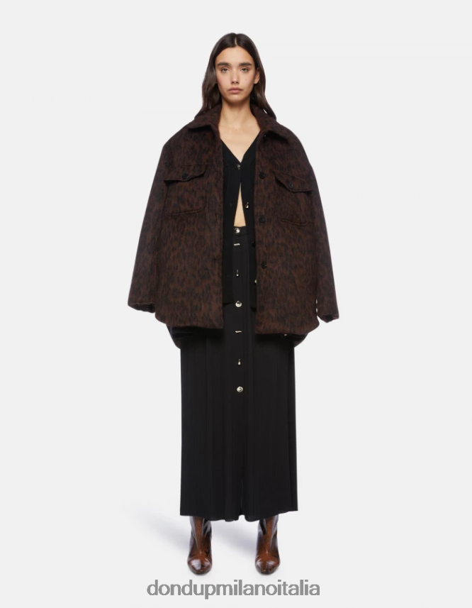 DONDUP mujer cárdigan oversize de lana vestir negro AZX2Z0318