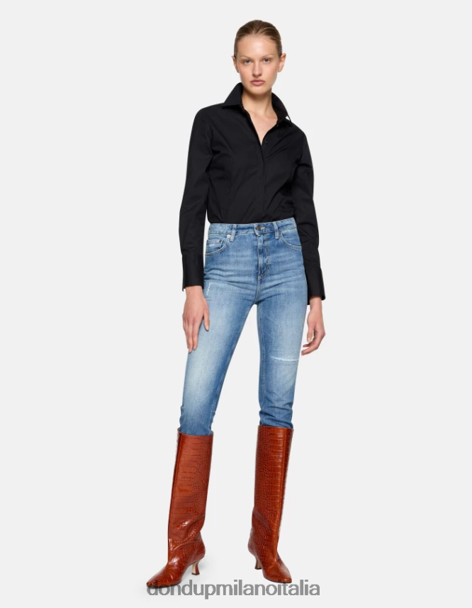 DONDUP mujer jeans cindy regular fit de mezclilla rígida vestir azul AZX2Z020