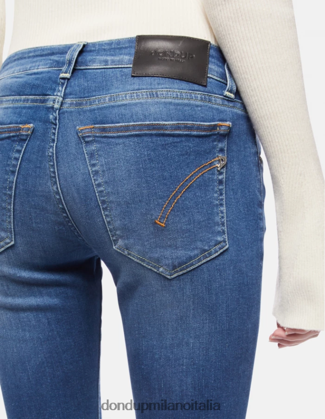 DONDUP mujer jeans gaia de denim elástico súper ajustados vestir azul AZX2Z048